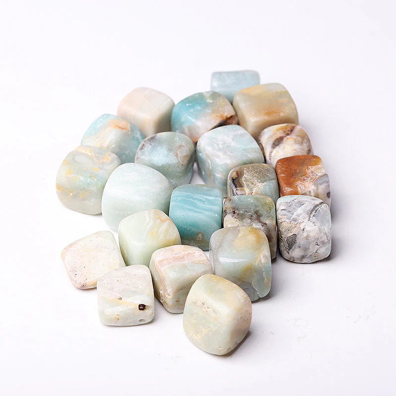 20mm Sky Blue Caribbean Calcite Healing Crystal Cubes - Image 3
