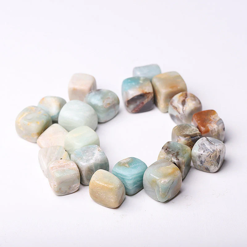 20mm Sky Blue Caribbean Calcite Healing Crystal Cubes - Image 4