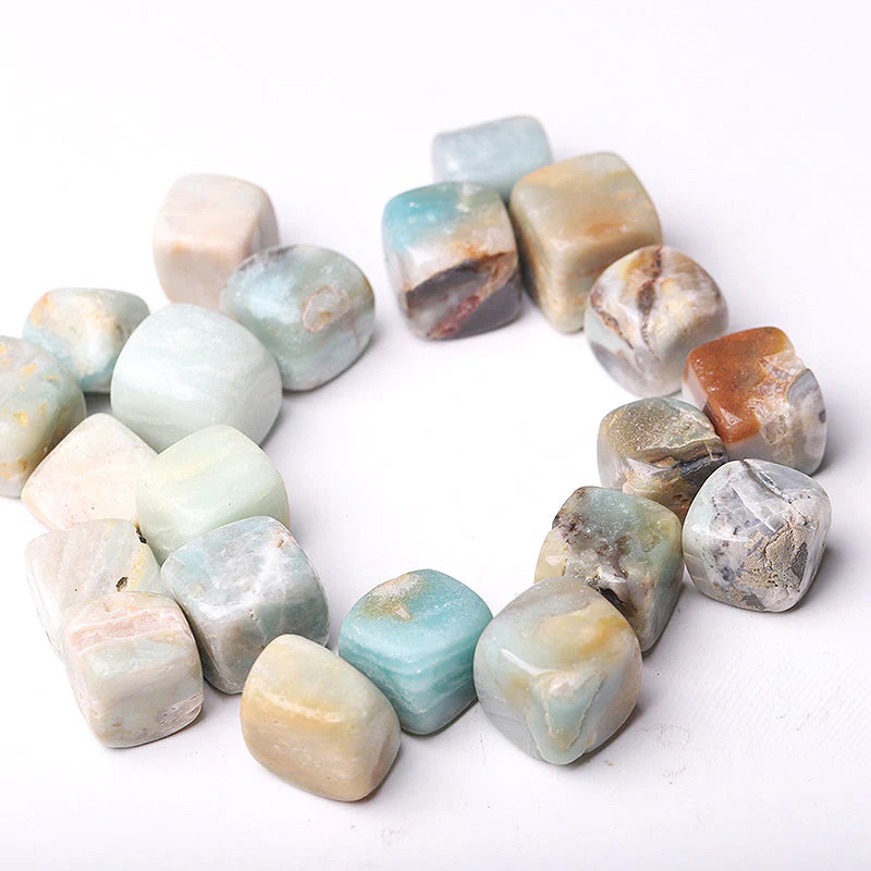 20mm Sky Blue Caribbean Calcite Healing Crystal Cubes - Image 5