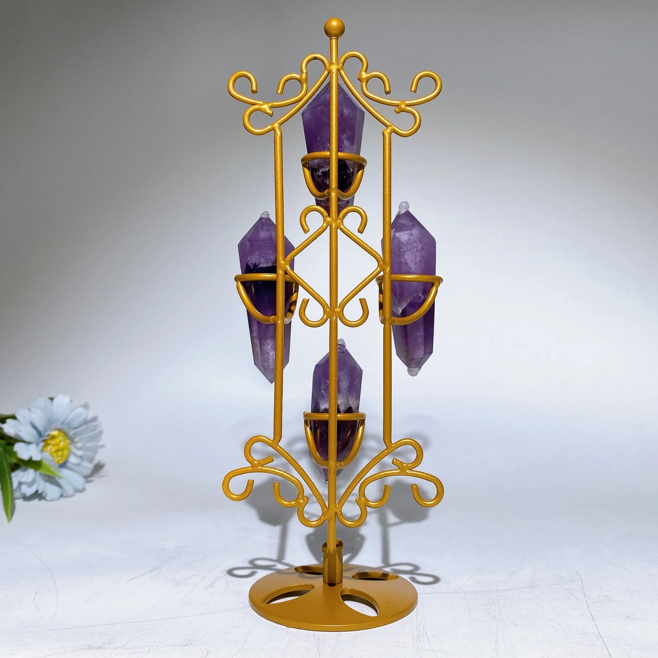 23cm Gold Metal Stand for Double Terminated Crystal Points - Image 3