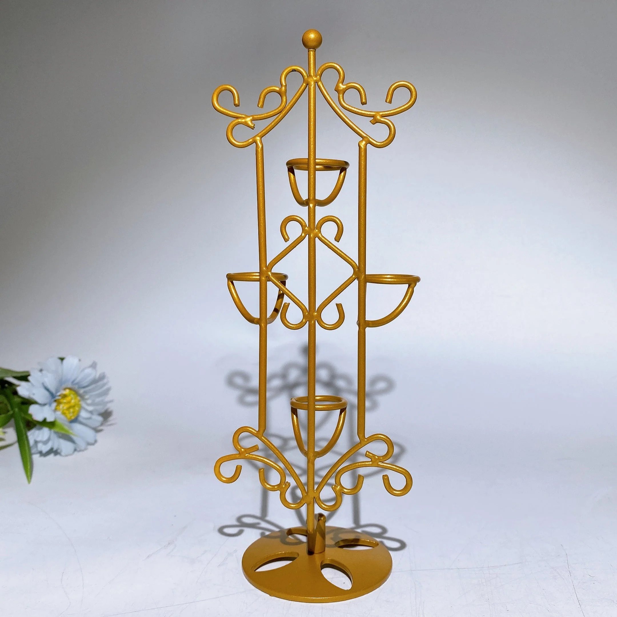 23cm Gold Metal Stand for Double Terminated Crystal Points - Image 4