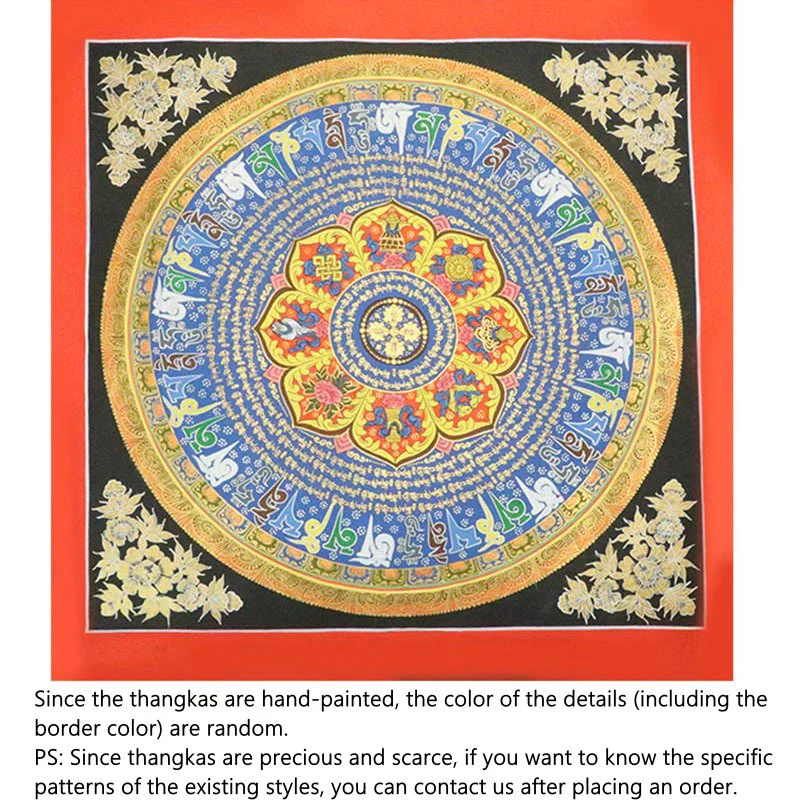 29.5in Tibetan Thangka Hand-Painted Cloth Wall Decoration - Image 11