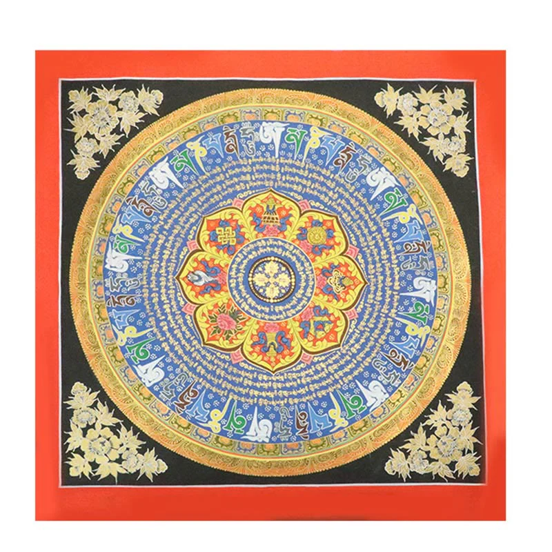 29.5in Tibetan Thangka Hand-Painted Cloth Wall Decoration - Image 12