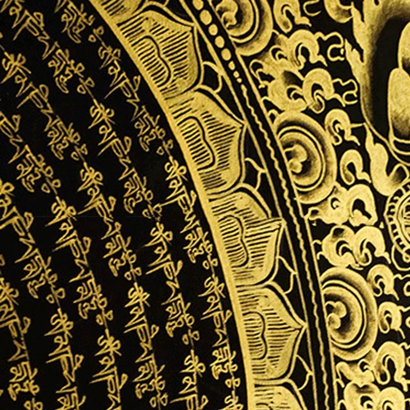 29.5in Tibetan Thangka Hand-Painted Cloth Wall Decoration - Image 6