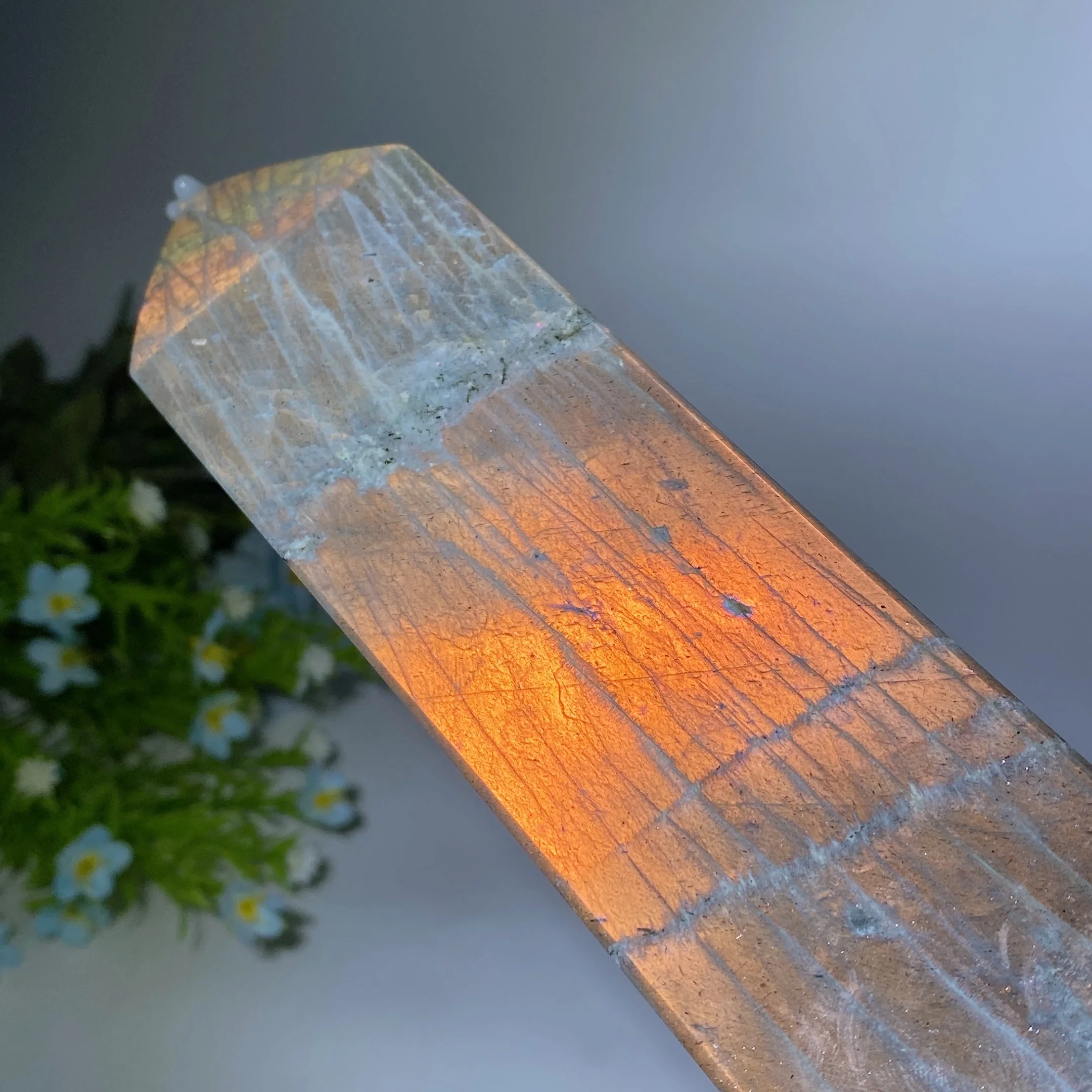 42cm Large Sunset Flash Labradorite Crystal Tower for Healing - Image 7