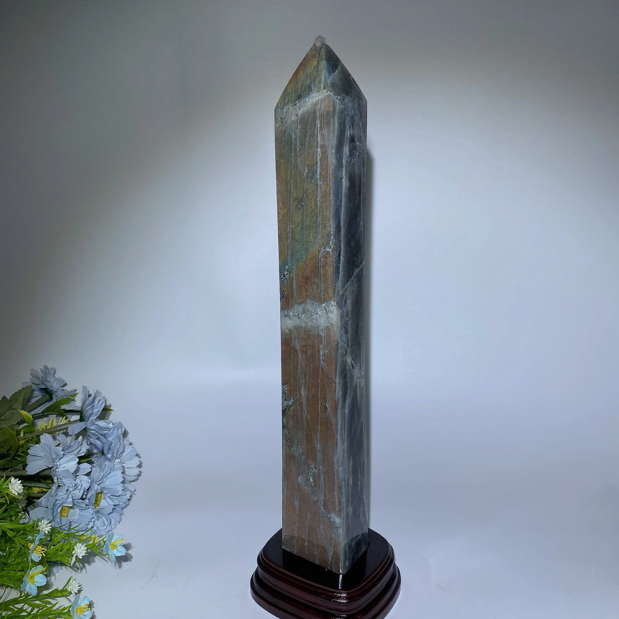 42cm Large Sunset Flash Labradorite Crystal Tower for Healing - Image 9