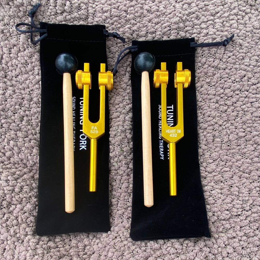 432 Hz & 528 Hz Tuning Fork Set for Healing Therapy - Weighted Biofield Tuning Forks - Image 3