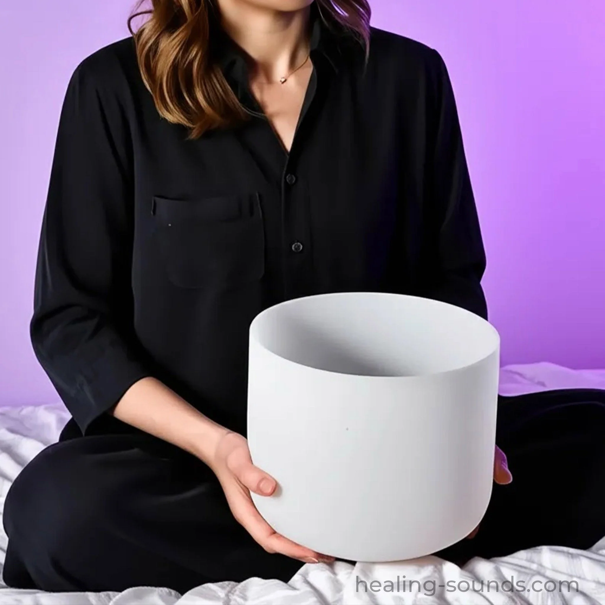 432 Hz White Crystal Singing Bowl - Meditation Sound Bowl 6-14 Inch - Image 3
