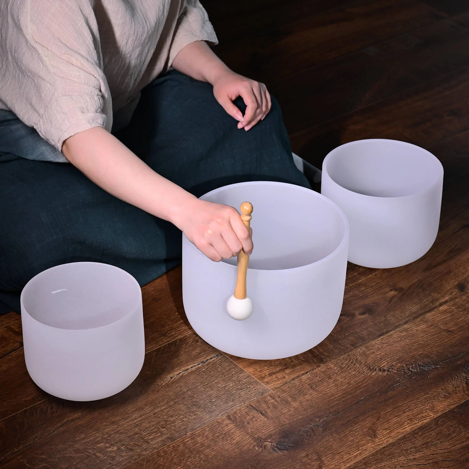 6 8 10 Inch Quartz Crystal Singing Bowl Set for Sound Bath - Image 13