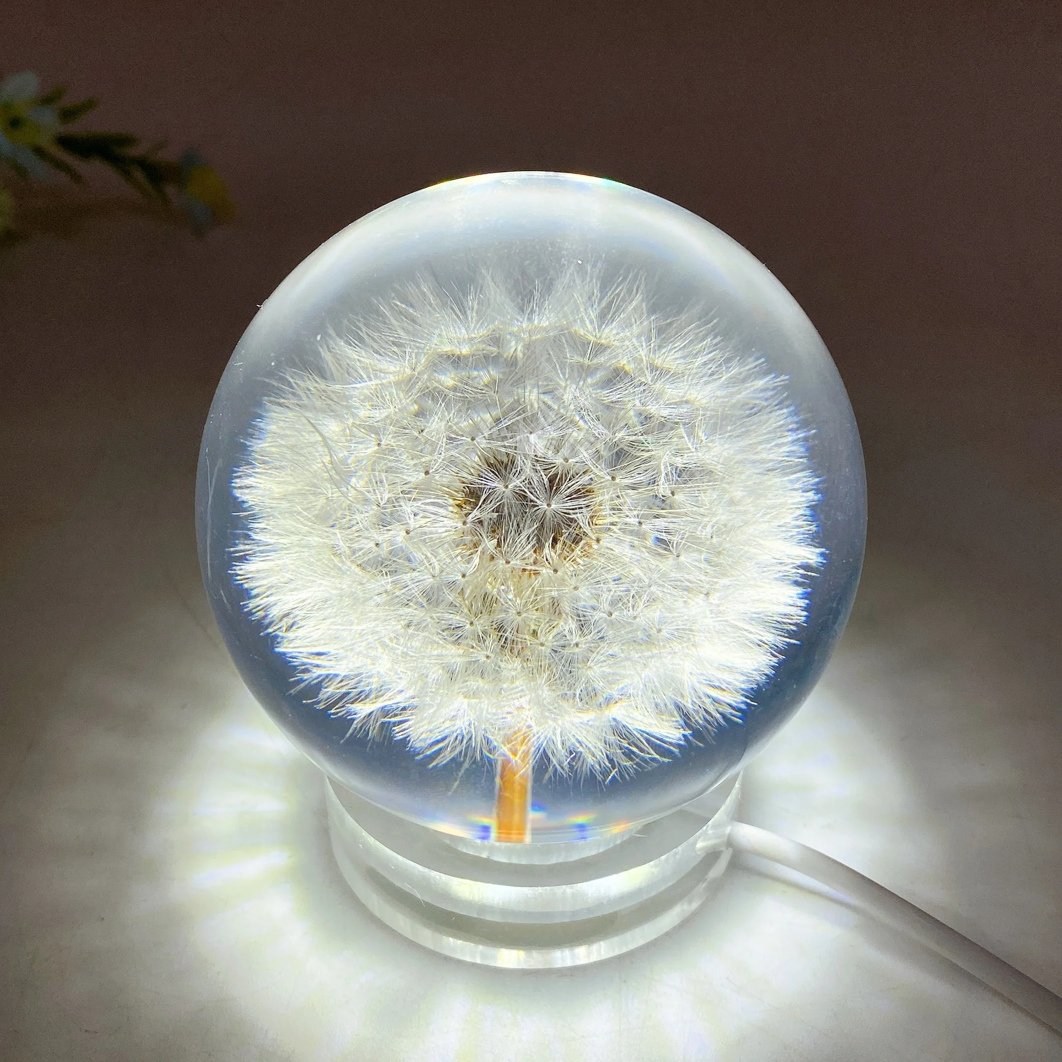 70mm Resin Flower Sphere Crystal Healing Orb - Image 3