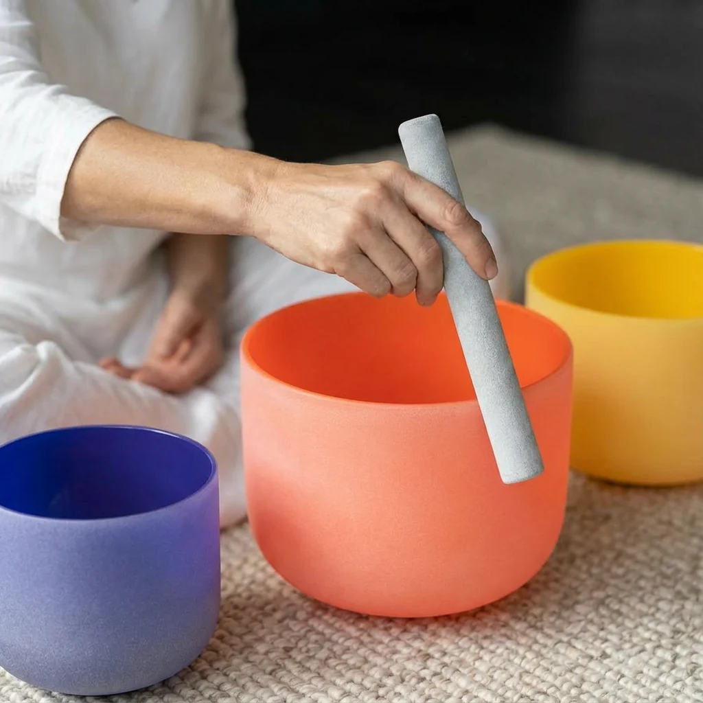 Colorful Quartz Crystal Singing Bowl Set 8", 10", 12" - Image 5