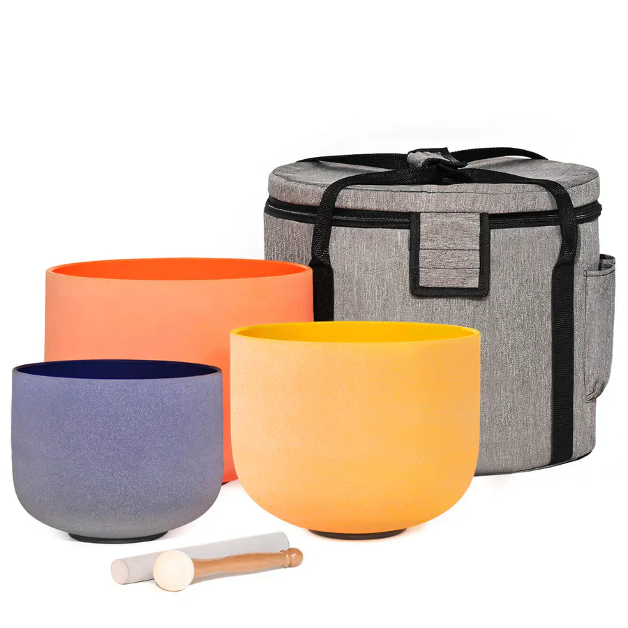 Colorful Quartz Crystal Singing Bowl Set 8", 10", 12" - Image 6