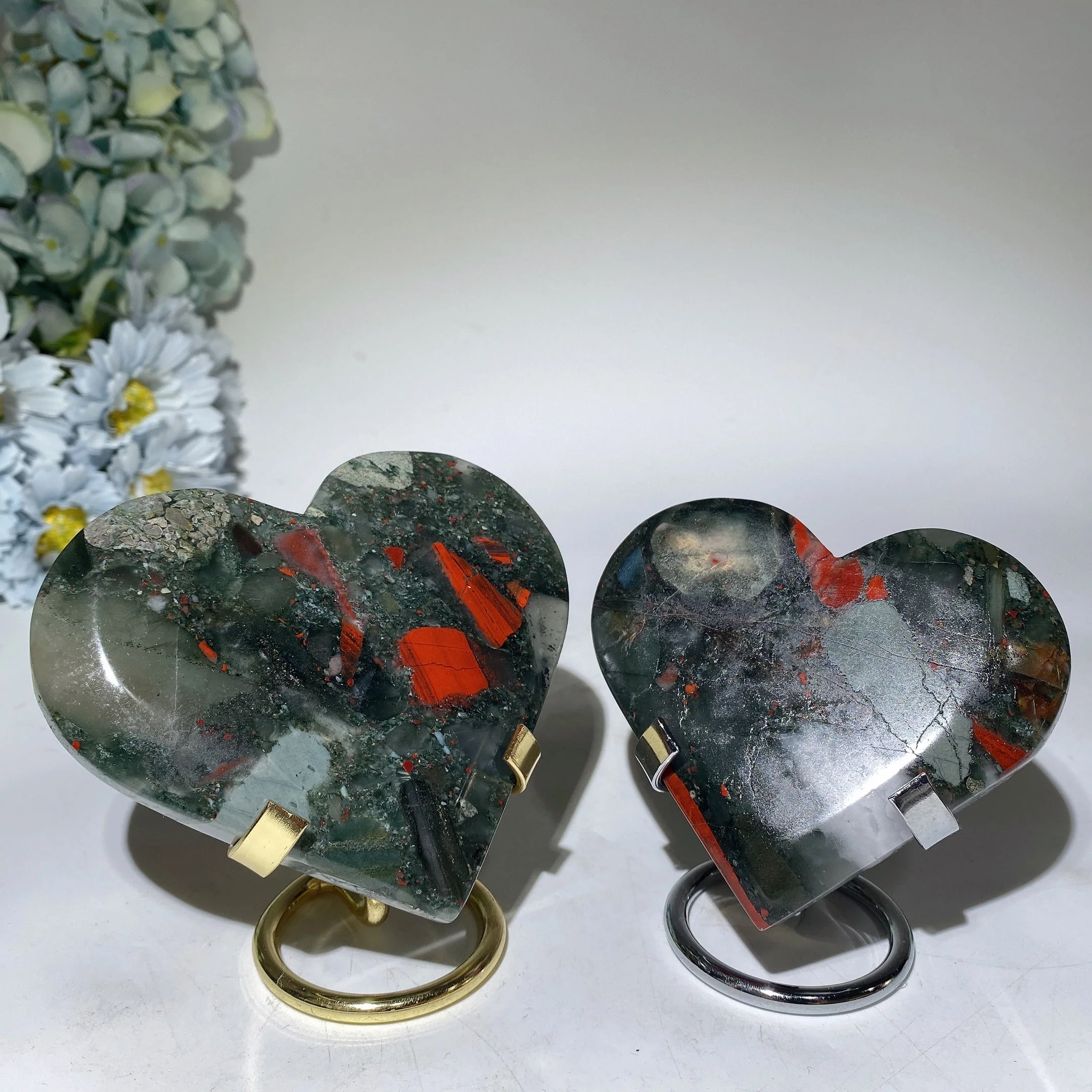 Polished 2.8-4.5" Africa Bloodstone Heart Crystal for Healing - Image 3