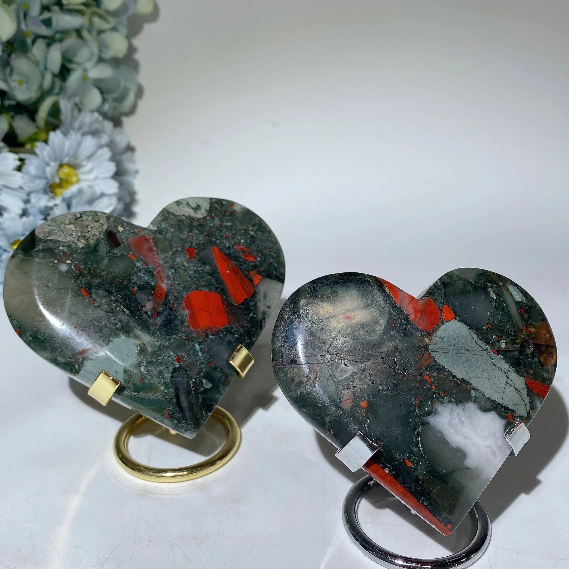 Polished 2.8-4.5" Africa Bloodstone Heart Crystal for Healing - Image 4