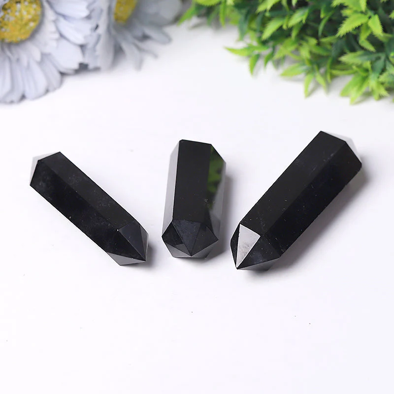Black Obsidian Double Terminated Point 2.4-4.5 inches Healing Crystal - Image 3