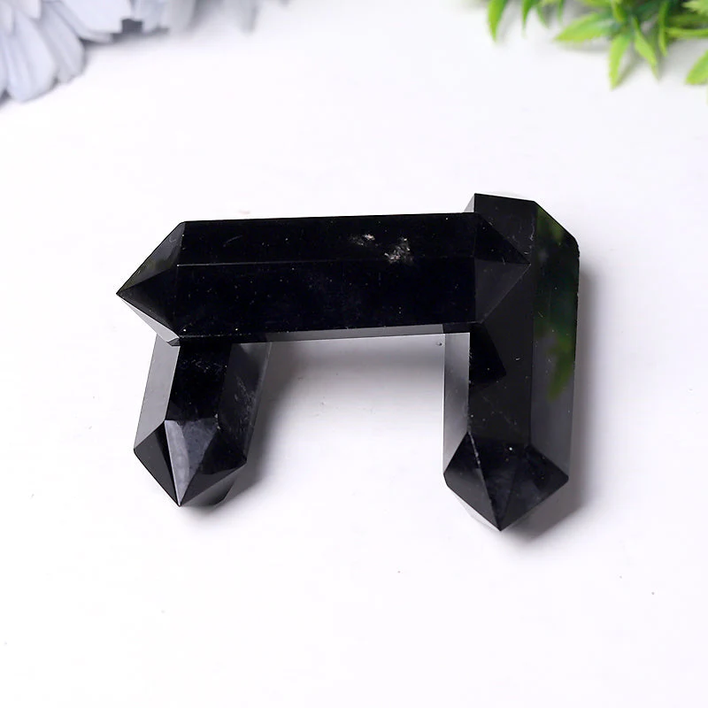 Black Obsidian Double Terminated Point 2.4-4.5 inches Healing Crystal - Image 4