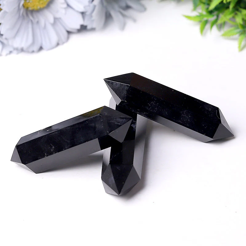 Black Obsidian Double Terminated Point 2.4-4.5 inches Healing Crystal - Image 5