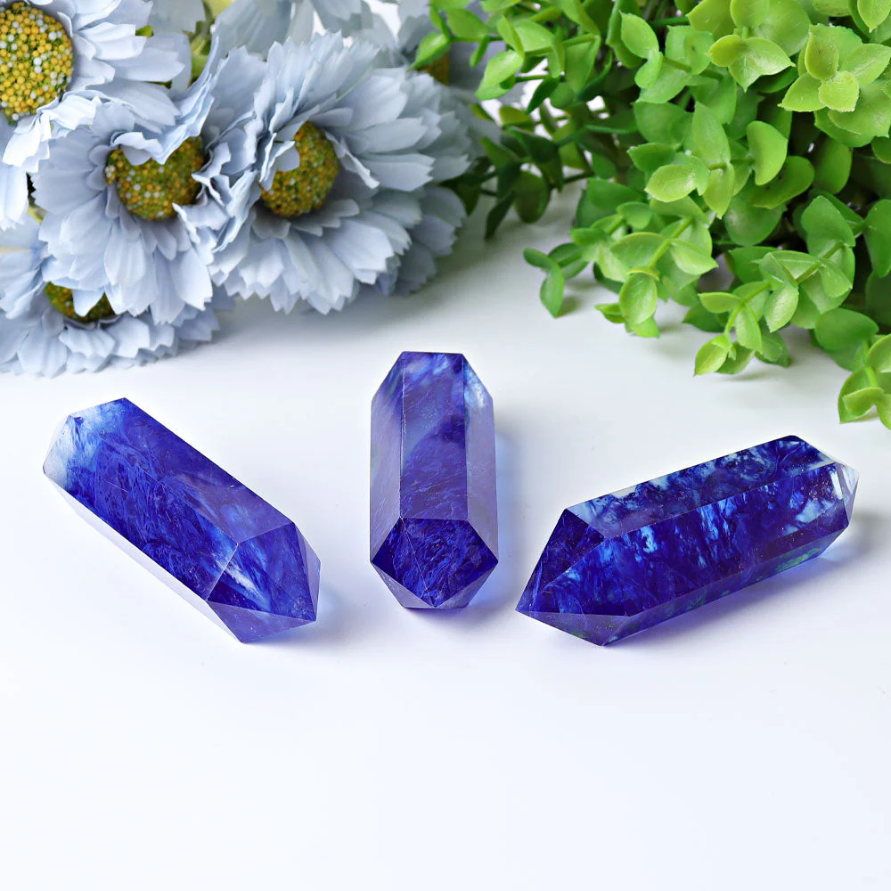 3.5-4 inch Blue Double Terminated Crystal Points for Energy Healing - Image 3