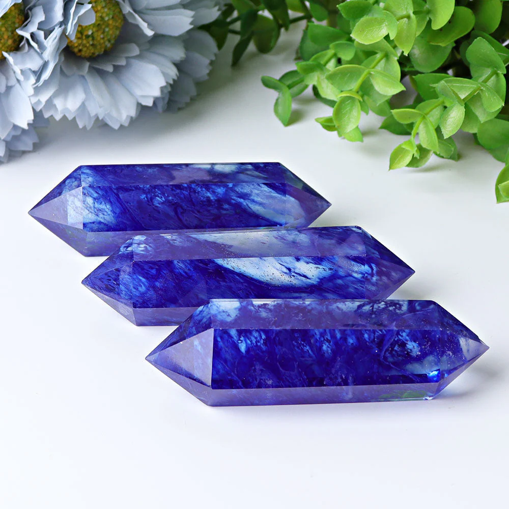 3.5-4 inch Blue Double Terminated Crystal Points for Energy Healing - Image 4