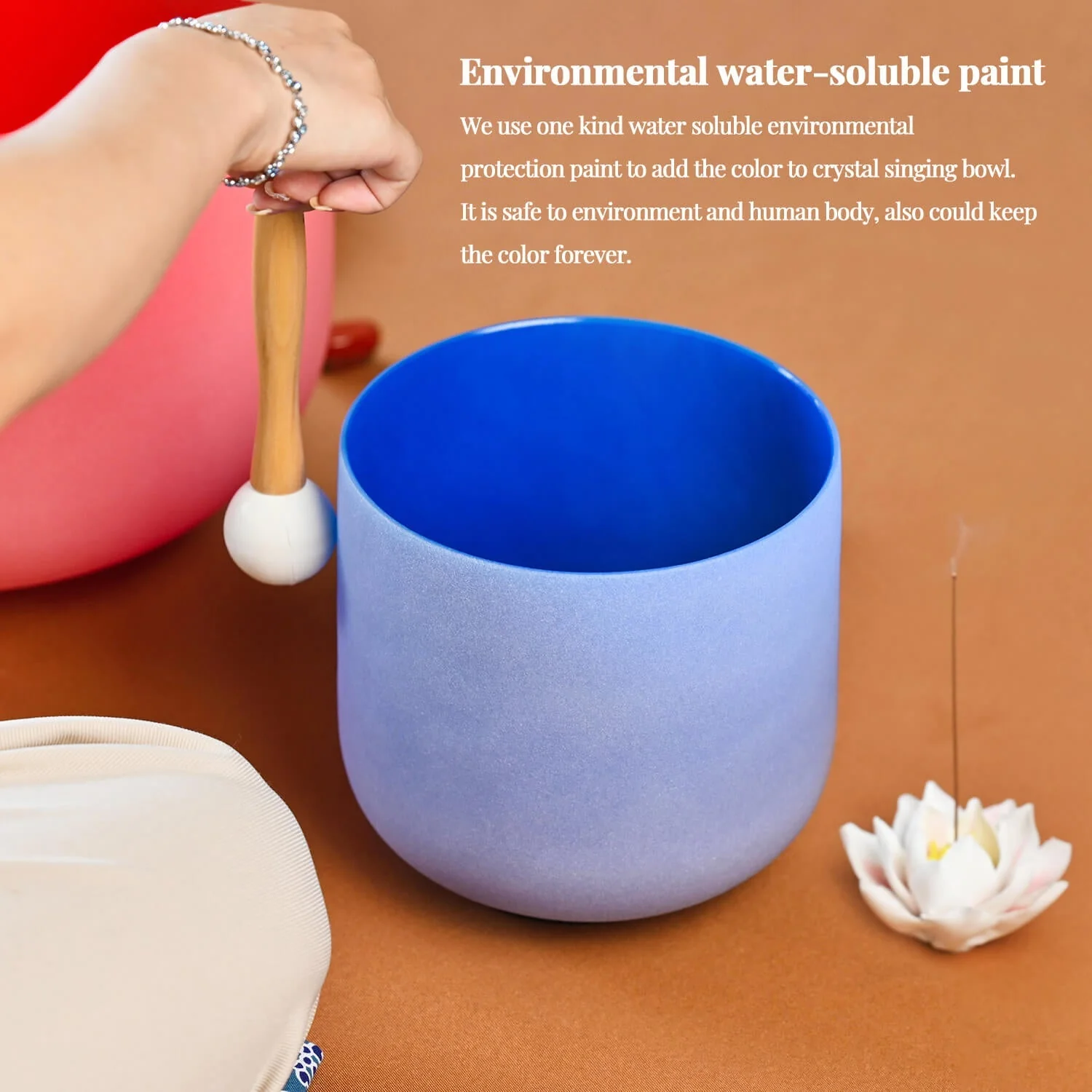 Blue Throat Chakra Crystal Singing Bowl - G Note - Image 13