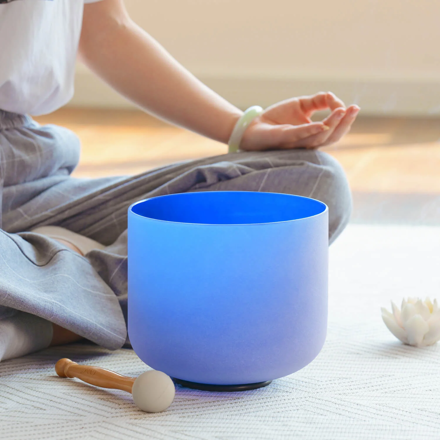 Blue Throat Chakra Crystal Singing Bowl - G Note - Image 6