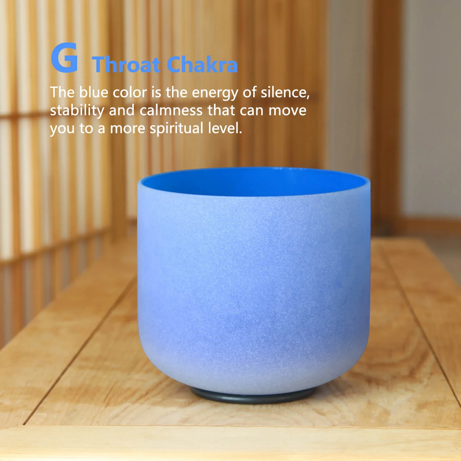 Blue Throat Chakra Crystal Singing Bowl - G Note - Image 8