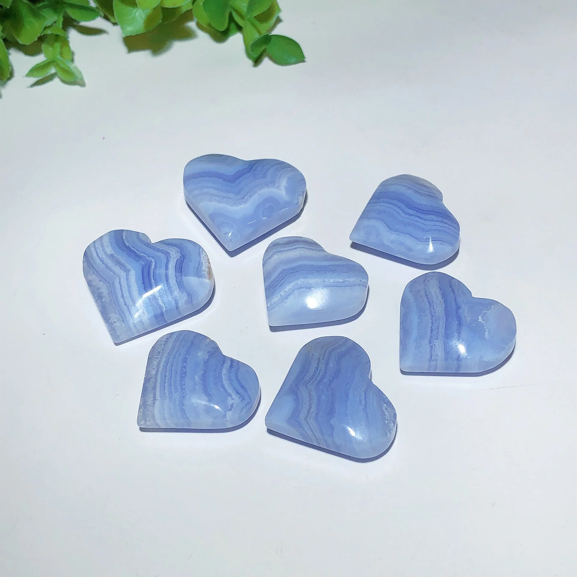 Blue Lace Agate Crystal Heart 1.0-1.3 Inch Healing Stone - Image 3