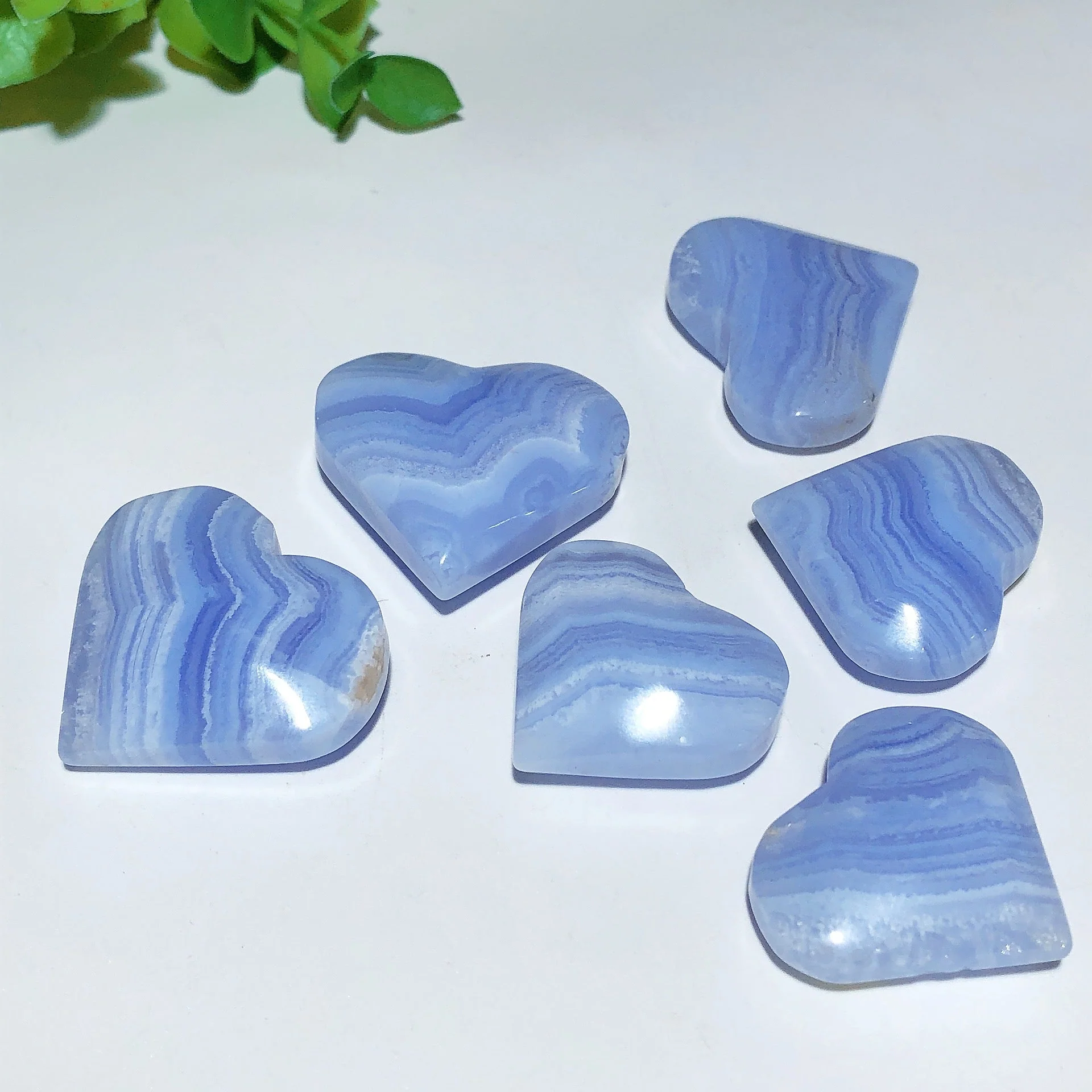 Blue Lace Agate Crystal Heart 1.0-1.3 Inch Healing Stone - Image 4