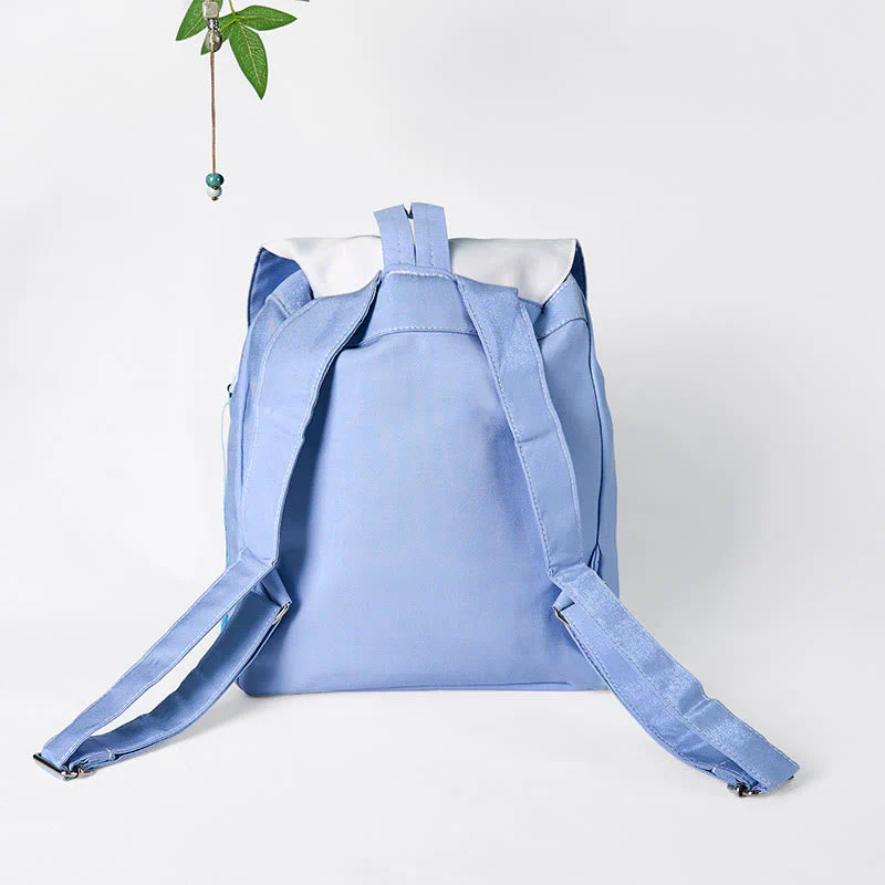 Blue Magnolia Handmade Canvas Backpack | Mindful Carry - Image 4