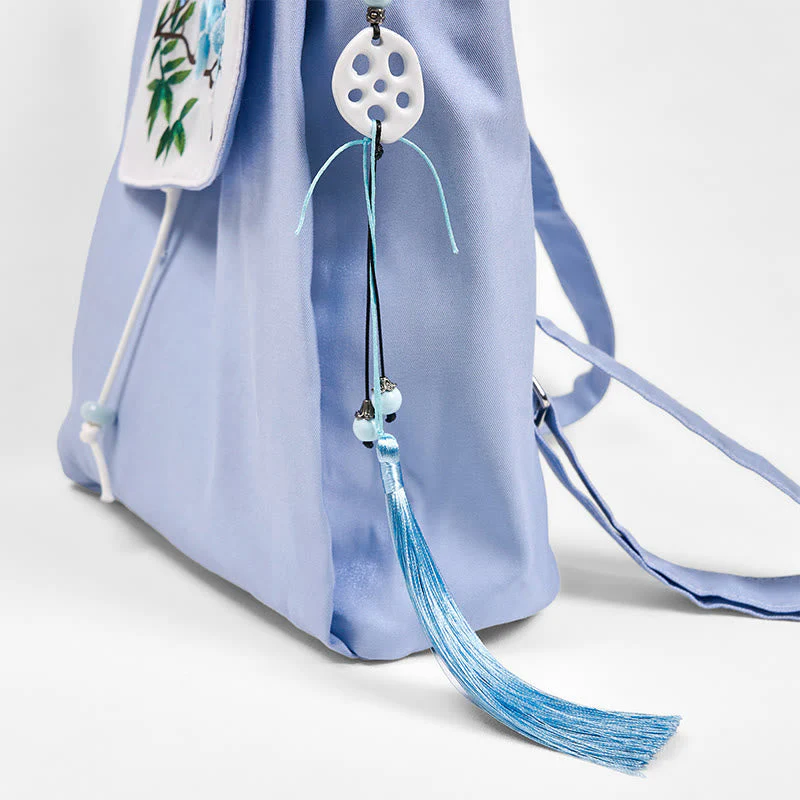 Blue Magnolia Handmade Canvas Backpack | Mindful Carry - Image 8