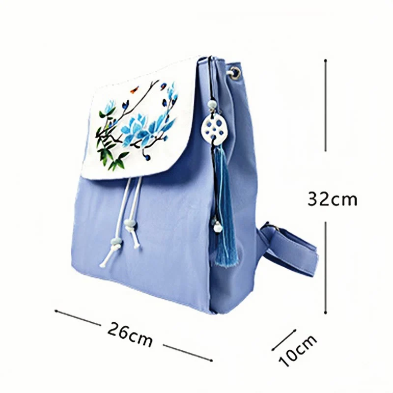 Blue Magnolia Handmade Canvas Backpack | Mindful Carry - Image 9