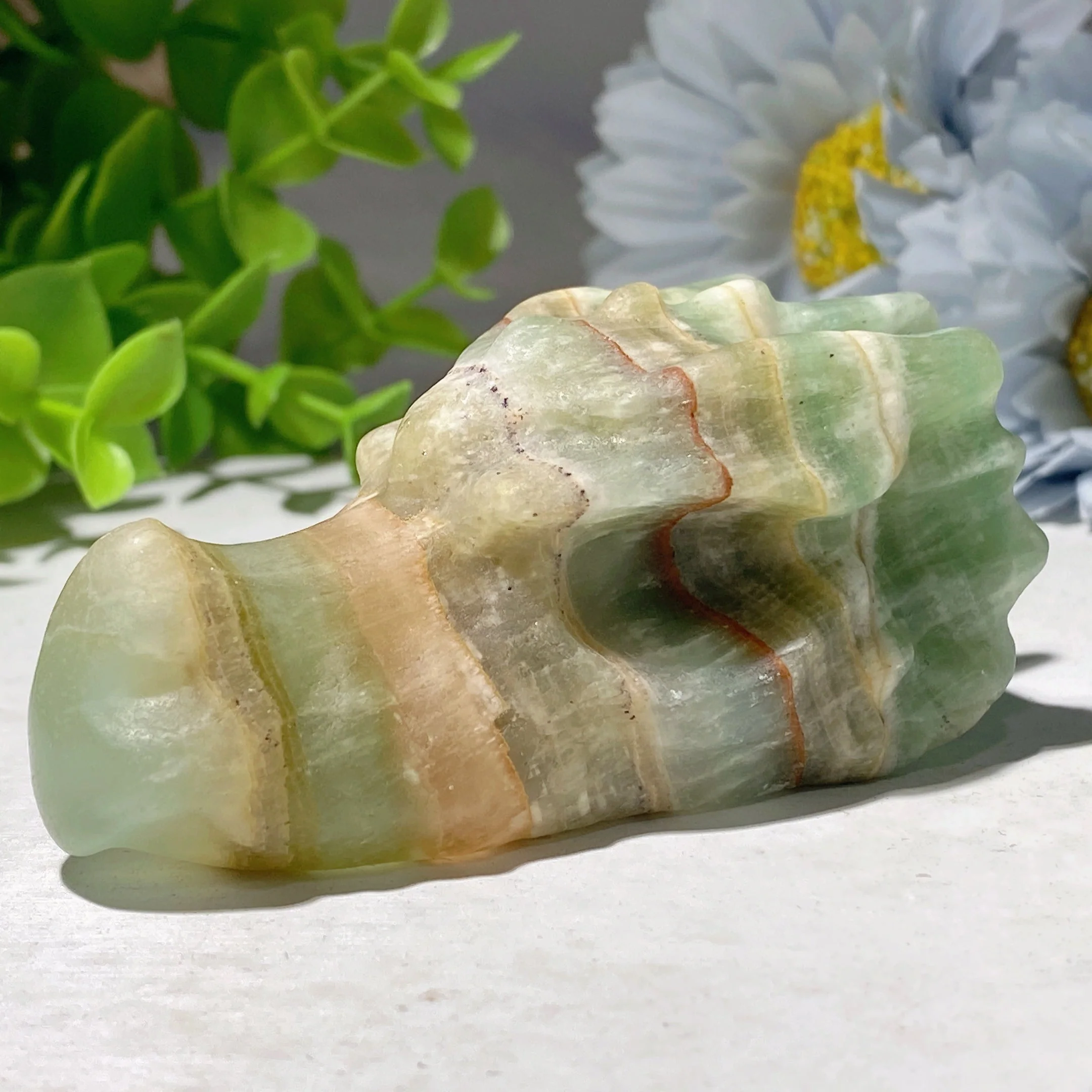 2.8" Caribbean Calcite Crystal Dragon Head Carving - Image 5