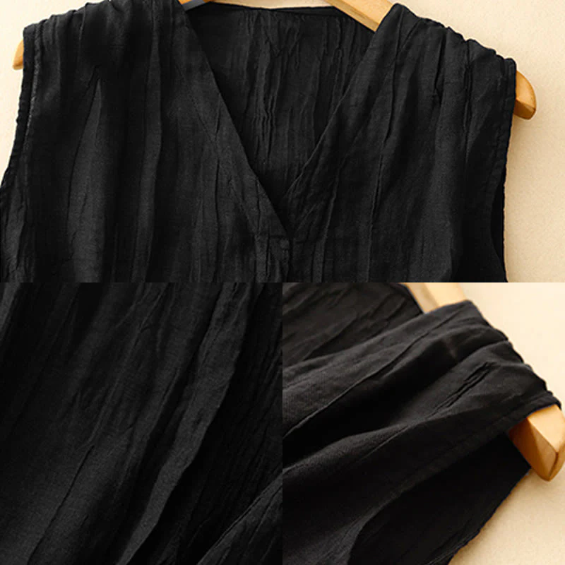 Cotton Linen V-Neck Vest | Women's Casual Yoga Top - Image 13