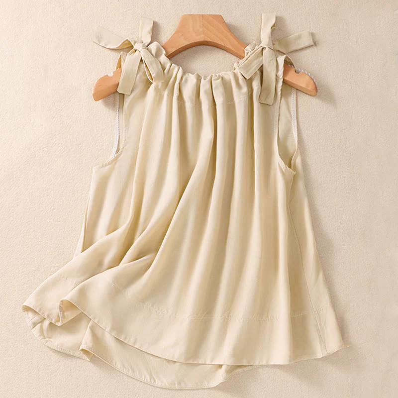 DarkSalmon and LemonChiffon Cotton Yoga Vest | Women's Summer Top - Image 10