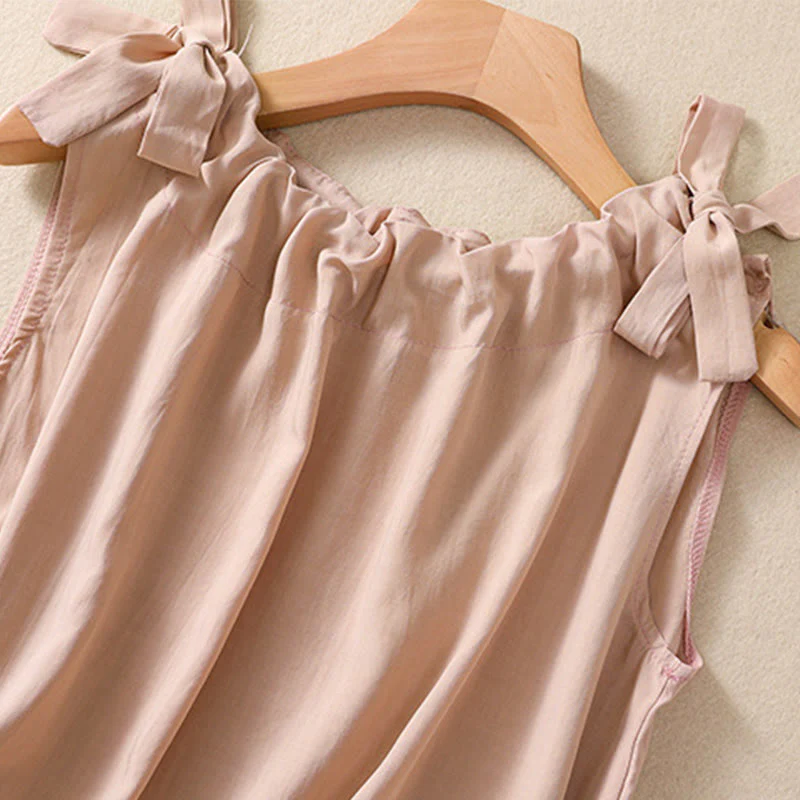 DarkSalmon and LemonChiffon Cotton Yoga Vest | Women's Summer Top - Image 4