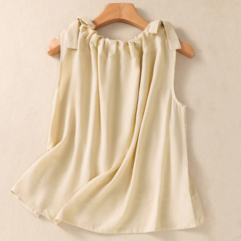 DarkSalmon and LemonChiffon Cotton Yoga Vest | Women's Summer Top - Image 9