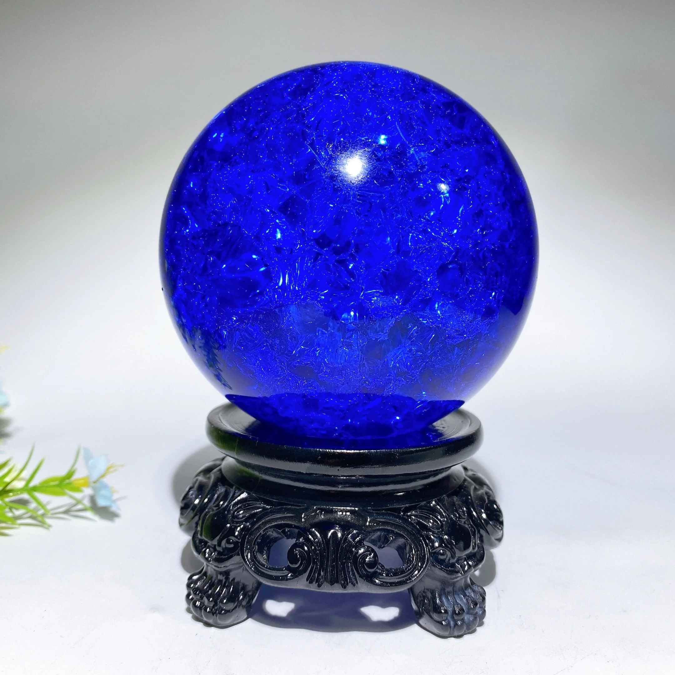 2-4 inch Crack Glass Crystal Sphere for Spiritual Healing - Image 8