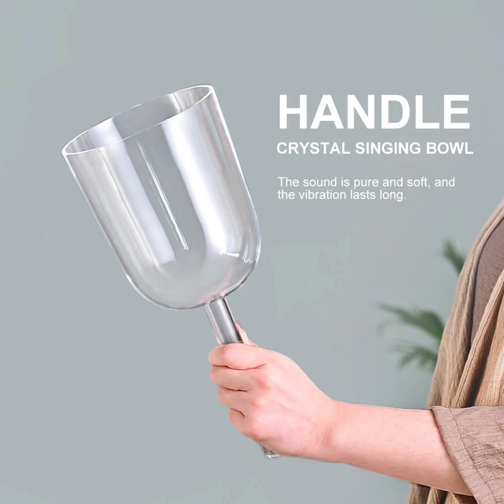 Clear Quartz Singing Bowl with Handle - Image 3