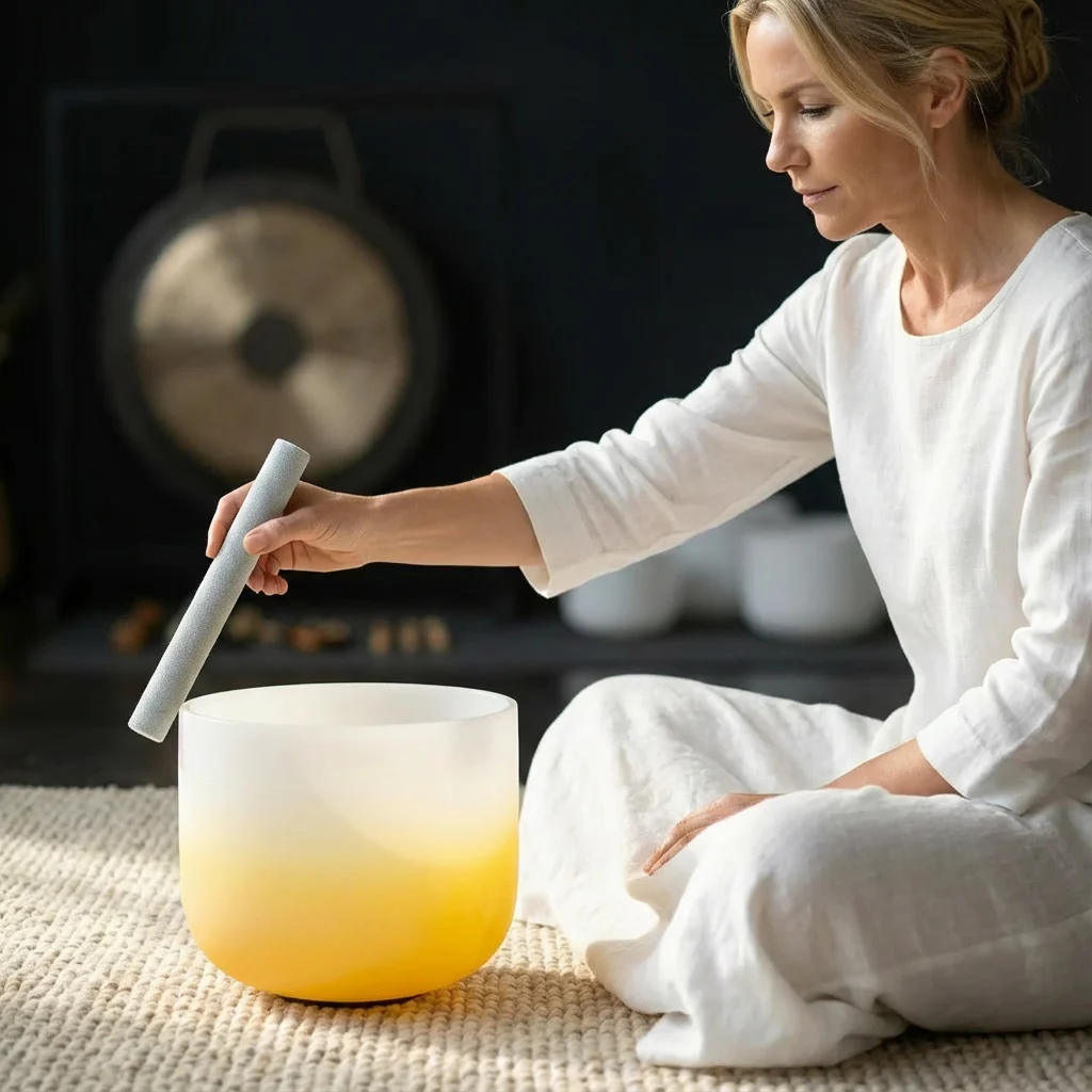Crystal Singing Bowl E Note - Solar Plexus Sound Meditation - Image 4