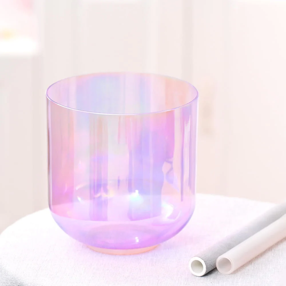 432Hz Alchemy Cosmic Light Clear Purple Crystal Singing Bowl with Bag - Image 3