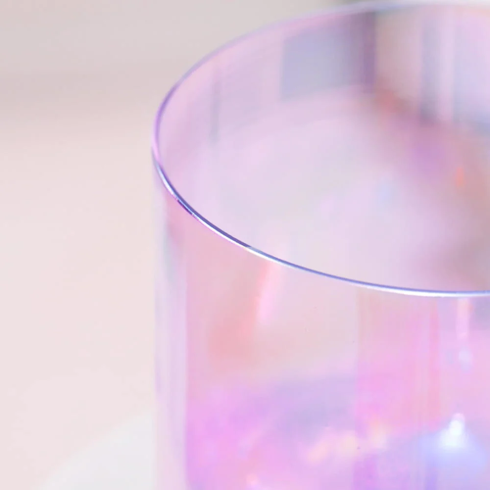 432Hz Alchemy Cosmic Light Clear Purple Crystal Singing Bowl with Bag - Image 4