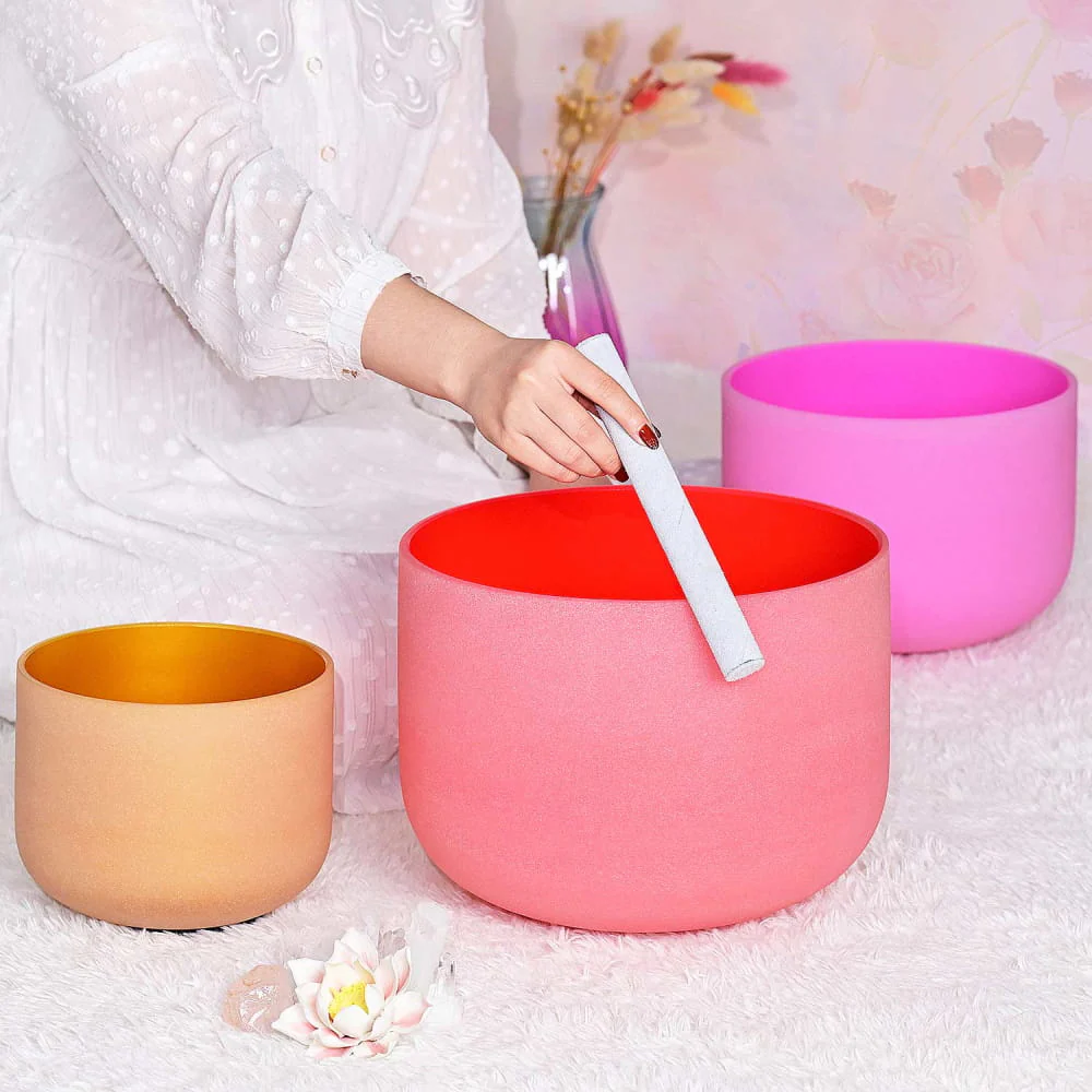 432Hz Spring Limit Crystal Singing Bowl Set 12"C 10"E 8"G - Image 3