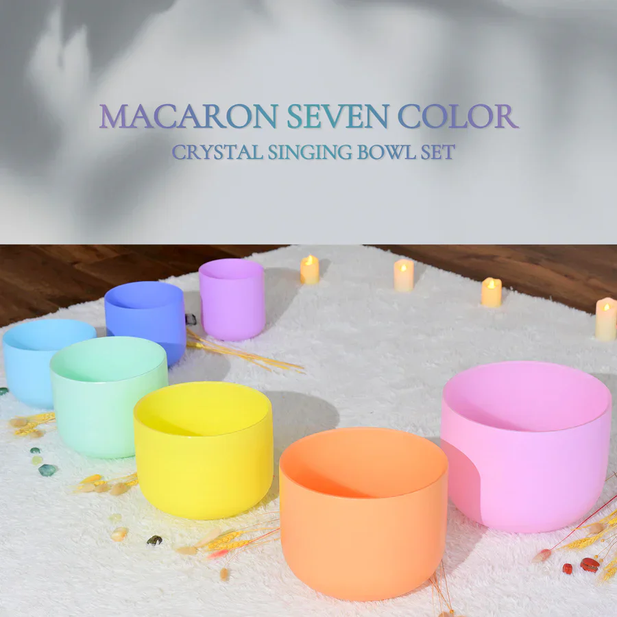 Pastel Crystal Singing Bowl Set for Meditation - Image 5