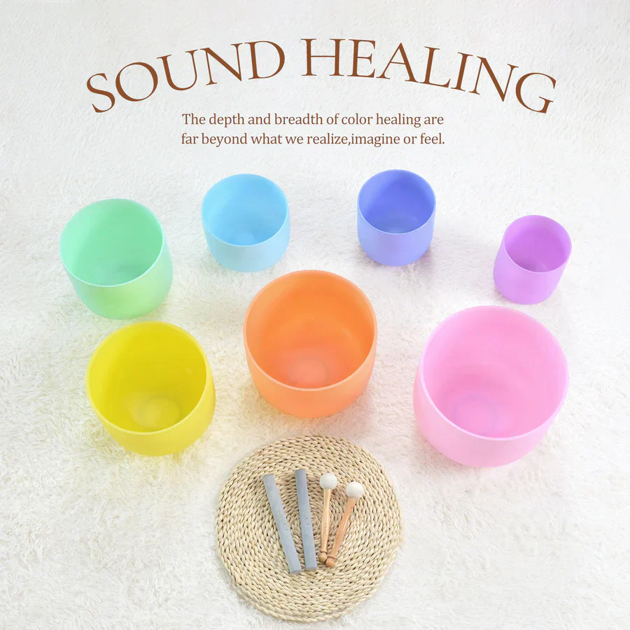 Pastel Crystal Singing Bowl Set for Meditation - Image 6