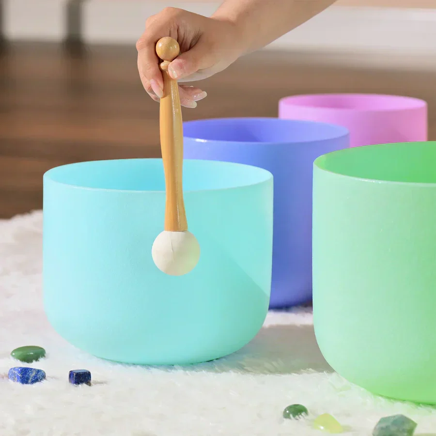 Pastel Crystal Singing Bowl Set for Meditation - Image 7