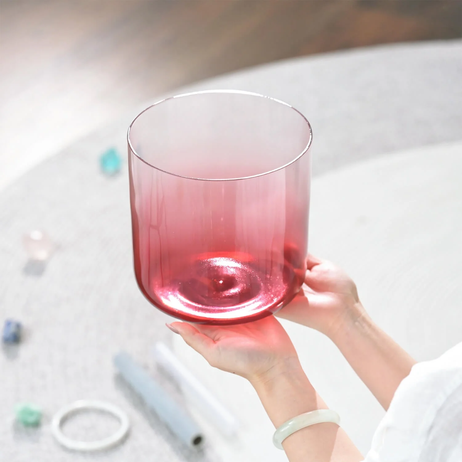 6-7 Inch Alchemy Crystal Singing Bowl - Vermilion - Image 9