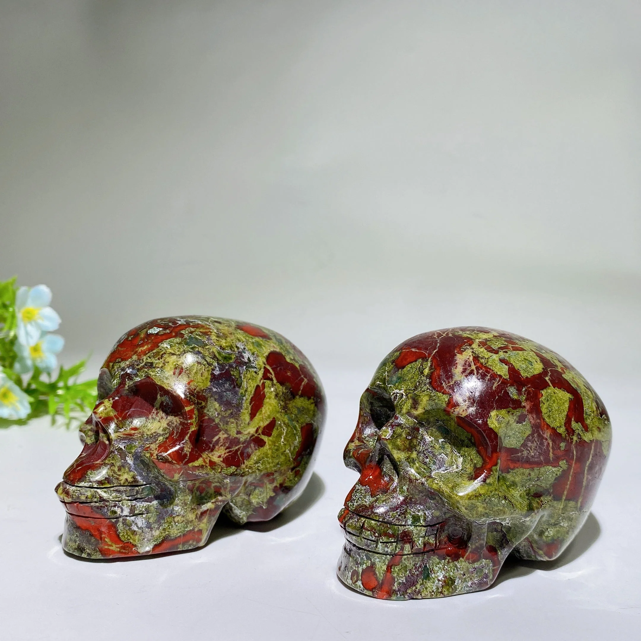 3.1 Inch Dragon Blood Stone Crystal Skull for Healing - Image 3