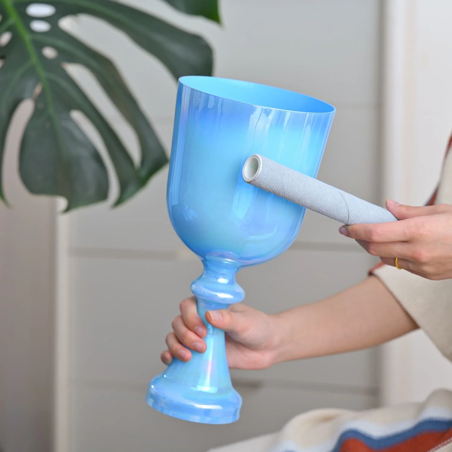 Blue Crystal Singing Chalice for Sound Bath - Image 4