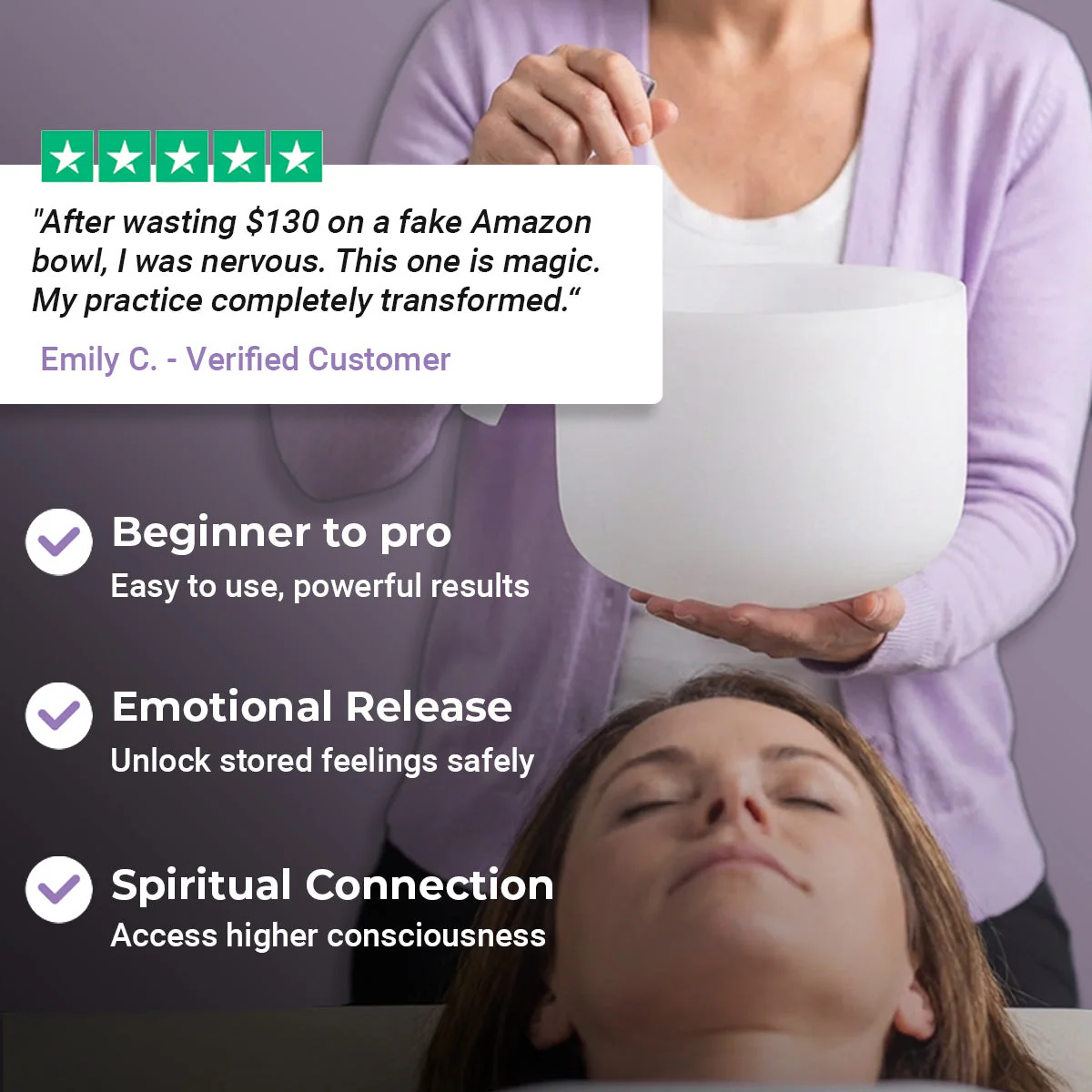 Dream Pink Crystal Singing Chalice for Meditation & Sound Bath - Image 6