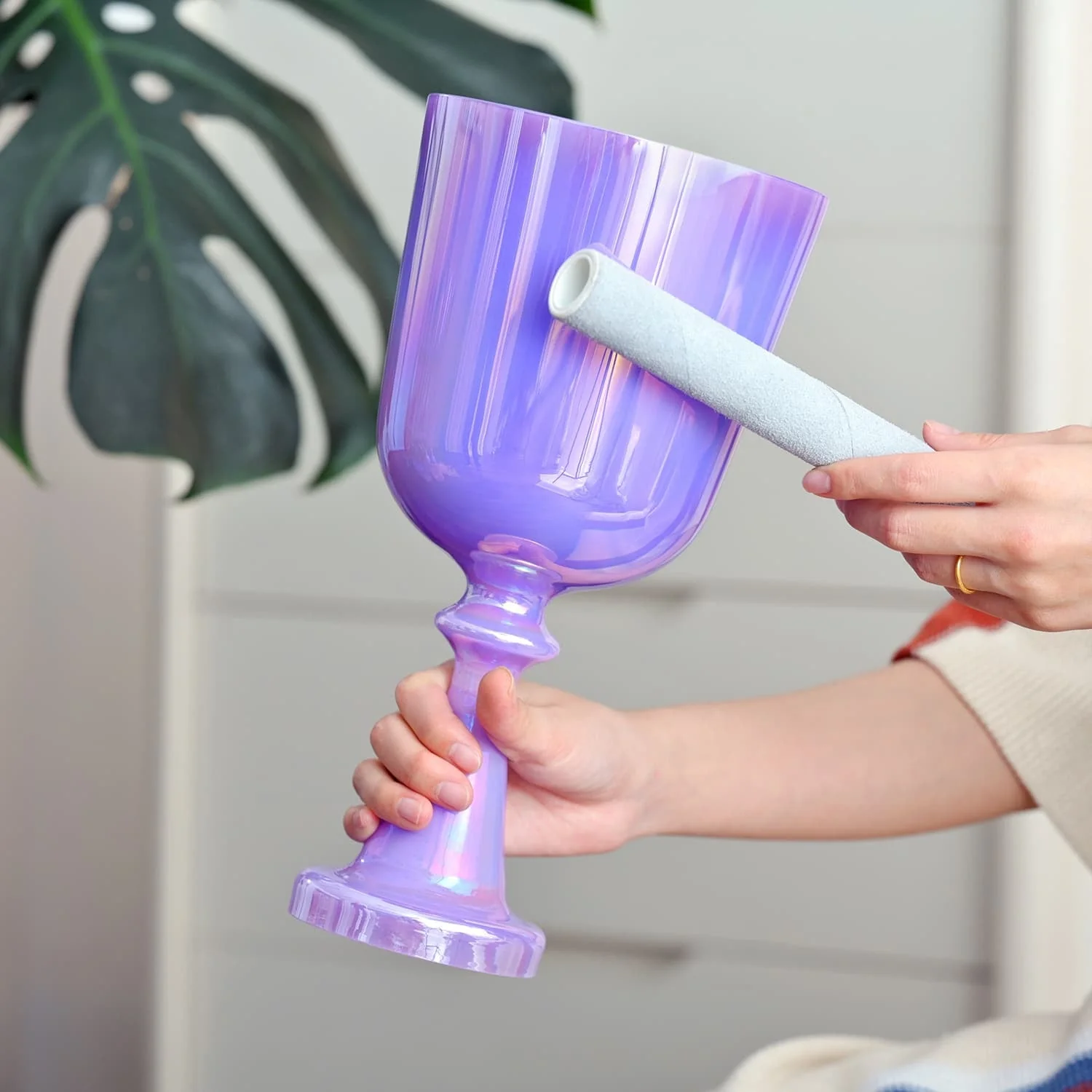 Purple Crystal Singing Chalice for Sound Meditation - Image 4
